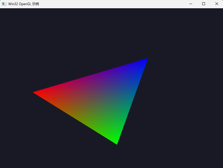 Win32 嵌入 OpenGL 旋转三角形运行效果